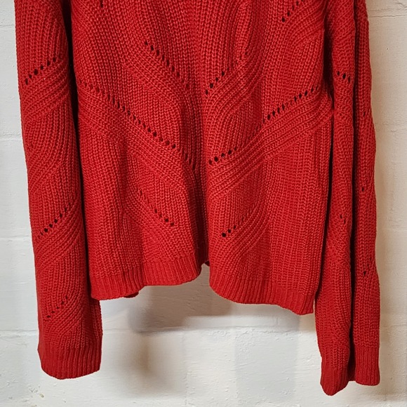 Stitches + Stripes Red Knit Sweater XXL Chevron Long Sleeve‎ Casual Scandi-Style - Picture 4 of 6